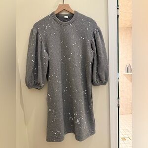 Clare v drop shoulder Gray Dress with Puff Sleeves pristine condition